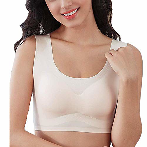 

yiutti everyday bra minimizer bras for womens gym workout yoga sports bralette bras elastic support 3xl nude