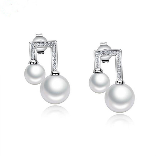 

Women's Pearl Earrings Geometrical Fashion Stylish Earrings Jewelry White For Anniversary Gift Birthday Festival 1 Pair