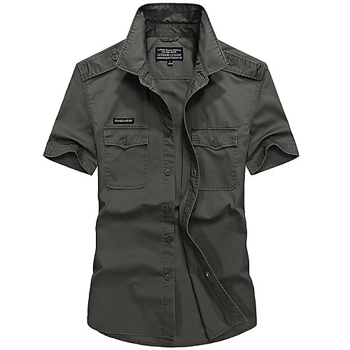 

Men's Hiking Shirt / Button Down Shirts Fishing Shirt Military Tactical Shirt Outdoor Quick Dry Lightweight Breathable Sweat wicking Jacket Shirt Top Fishing Climbing Running khaki Army Green Dark