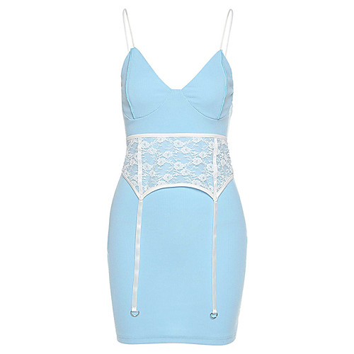 

cross-border spring and summer 2021 new women's lace girdle self-cultivation high waist bag hip fashion suspender dress women