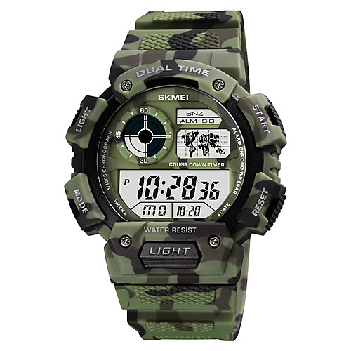

SKMEI Men's Military Watch Digital Digital Sporty Camouflage Calendar / date / day Chronograph Alarm Clock / One Year / Silicone