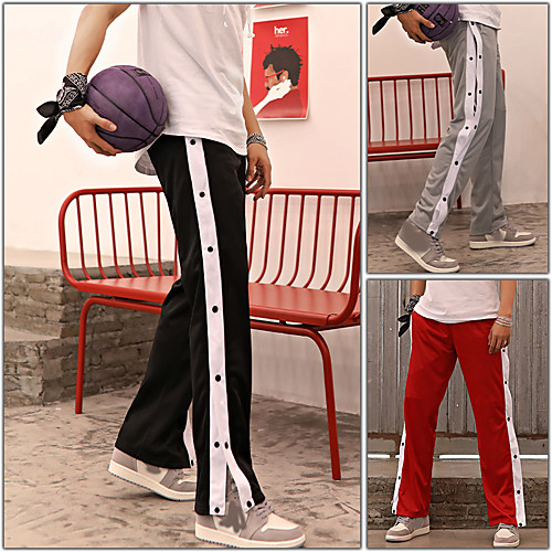 

Men's Track Pants Street Pants / Trousers Flared Drawstring Fitness Gym Workout Running Jogging Breathable Normal Sport Black Purple Red Grey / Athleisure / Full Length