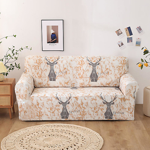 

Sofa Cover Stretch Slipcovers Milu Deer Print Dustproof Super Soft Fabric Couch Cover Fit for 1to 4 Cushion Couch and L Shape Sofa (You will Get 1 Throw Pillow Case as free Gift)