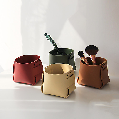 

wholesale nordic felt desktop storage box makeup brush lipstick finishing storage bucket creative foldable pen holder flower device