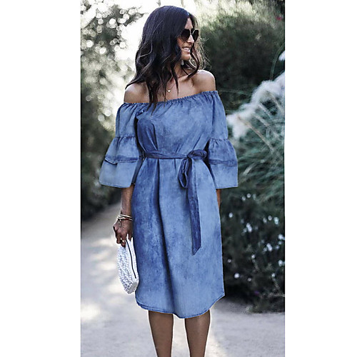 

independent stand tube top sexy denim dress tie-dye elastic waist amazon europe and the united states sexy bag hip denim skirt