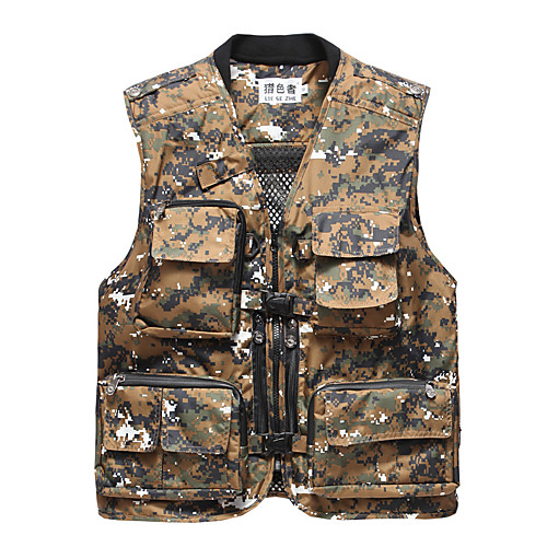 

Men's Hunting Gilet Outdoor Breathable Fast Dry Wearable Comfortable Spring Summer Camo Polyester Camouflage