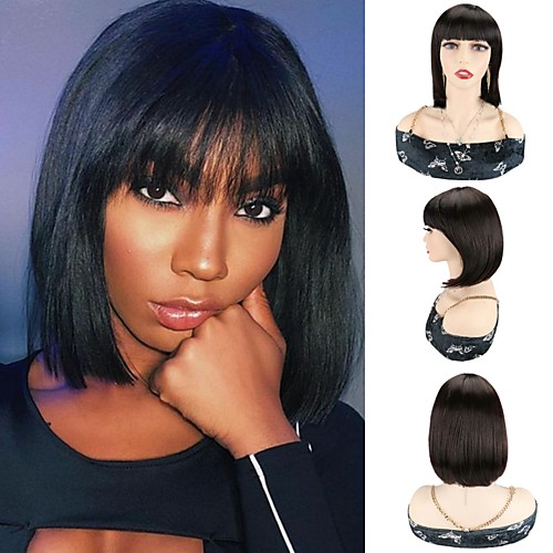 

Synthetic Hair Wigs Short Bob Wigs With Bangs Cosplay Short Bob Wigs For Women