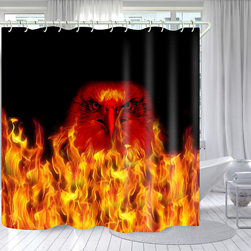 

Golden Eagle Digital Printing Shower Curtain Shower Curtains Hooks Modern Polyester New Design