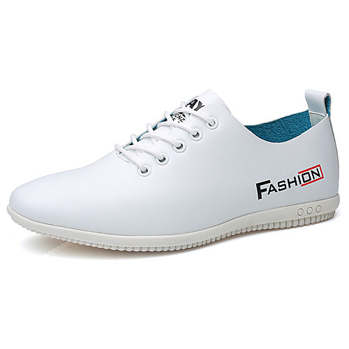 

Men's Sneakers Classic Daily Office & Career Nappa Leather Breathable Non-slipping Wear Proof White Spring Summer