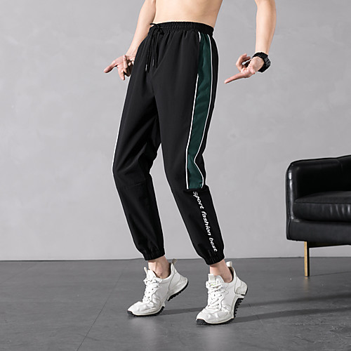 

Men's Joggers Athletic Bottoms Drawstring Nylon Spandex Running Jogging Breathable Normal Sport Black Grey / Micro-elastic / Athleisure / Full Length