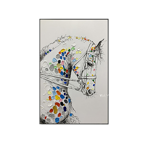 

100% Hand painted Abstract Running Horses Oil Painting On Canvas Wall Art Poster Animal Pictures For Living Room