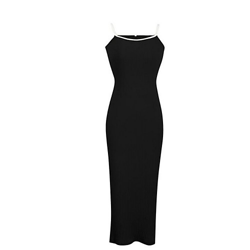

Women's Sheath Dress Maxi long Dress White Black Blushing Pink Gray Sleeveless Solid Color Summer Sexy 2021 S M L