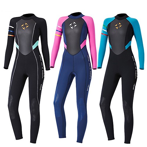 

Dive&Sail Women's Full Wetsuit 3mm SCR Neoprene Diving Suit Thermal / Warm UV Resistant UPF50 Long Sleeve Back Zip - Diving Water Sports Patchwork / Stretchy