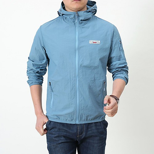 

Women's Men's Hiking Skin Jacket Hiking Windbreaker Outdoor Waterproof Lightweight UV Sun Protection Breathable Jacket Top Fishing Climbing Camping / Hiking / Caving Men's-Red Women-black