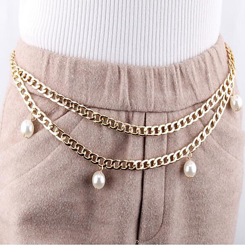 

Waist Chain Trendy Women's Body Jewelry For Date Beach Alloy Gold Silver