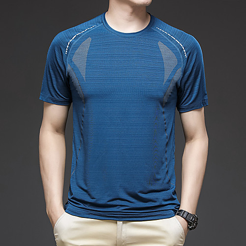 

Men's Hiking Tee shirt Tee Tshirt Outdoor Breathable Quick Dry Elastane Black Red Blue