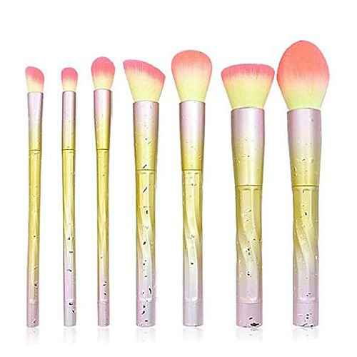 

easy to use professional quality cosmetic 7 pcs spiral raindrops unicorn diamond makeup brush set blush eyeshadow brush loose powder makeup tools for facial contours, slow release, not easy to agglome