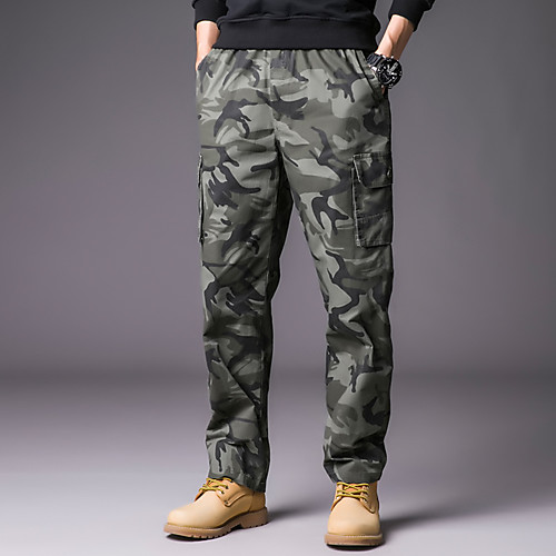 

Men's Hiking Pants Trousers Hunting Pants Tactical Cargo Pants Ventilation Quick Dry Breathable Wearproof Fall Spring Camo / Camouflage Cotton for Army Green Grey Dark Gray XL XXL XXXL 4XL 5XL