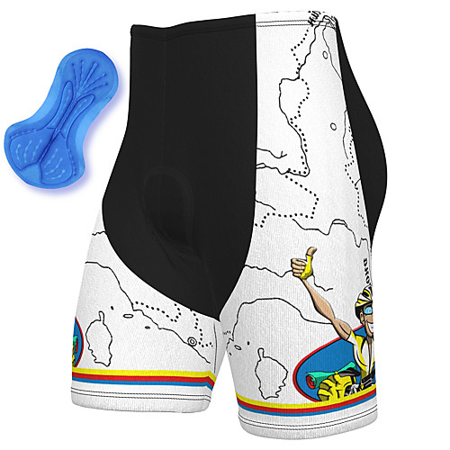 

21Grams Men's Cycling Shorts Spandex Bike Padded Shorts / Chamois Breathable Quick Dry Sports White Mountain Bike MTB Road Bike Cycling Clothing Apparel Bike Wear / Athleisure