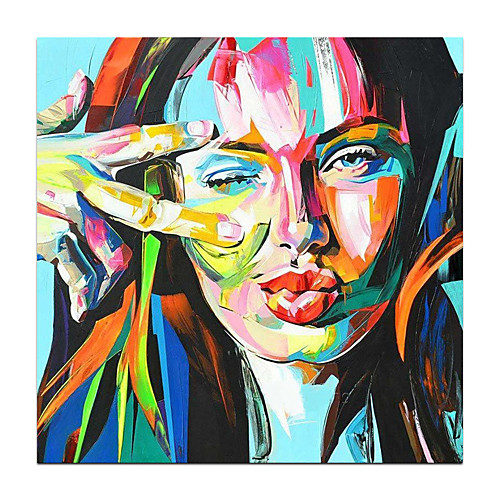 

Oil Painting Hand Painted Abstract Figure Pop Art Wall Art Home Decoration Rolled Canvas No Frame Unstretched