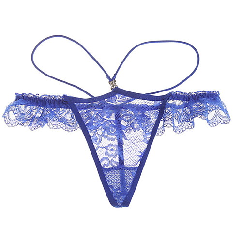 

Women's 1 Piece Lace G-strings & Thongs Panties Low Waist White Black Blue One-Size