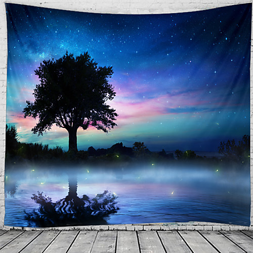 

Night View Wall Tapestry Art Decor Blanket Curtain Hanging Home Bedroom Living Room Decoration Beautiful View From The Window