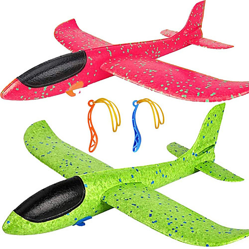 

2 Pack Airplane Toys Upgrade 17.5 Inch Large Throwing Foam Plane 2 Flight Mode Glider Plane Flying Toy for Kids Gifts for 3 4 5 6 7 Year Old Boy Outdoor Sport Toys Birthday Party Favors Foam Airplane