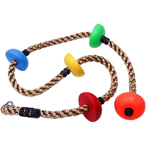 

Colorful Climbing Rope 6.5ft with 5 Knotted Foot Kids Ninja Rope for Ninja Slackline Obstacle Course Accessories Kids Swing Set Backyard Play