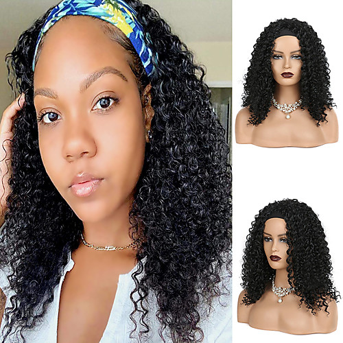 

2020 new wig turban hair band headgear african small curly head black high temperature silk explosion hair band hair cover