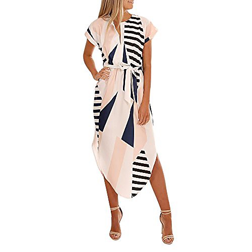 

Women's Shift Dress Short Mini Dress Light Pink Rainbow White Black Blue Dark Blue Gray Short Sleeve Pattern Spring Summer Casual 2021 S M L XL XXL XXXL 4XL 5XL