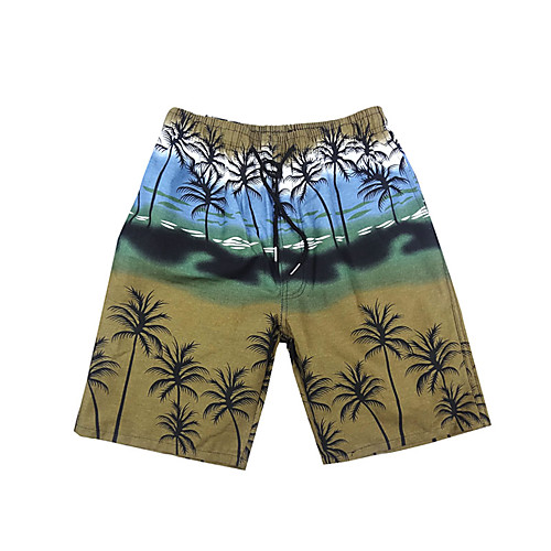 

Men's Swim Shorts Swim Trunks Bottoms Breathable Quick Dry Drawstring - Swimming Diving Surfing Floral / Botanical Tie Dye Autumn / Fall Spring Summer / Micro-elastic