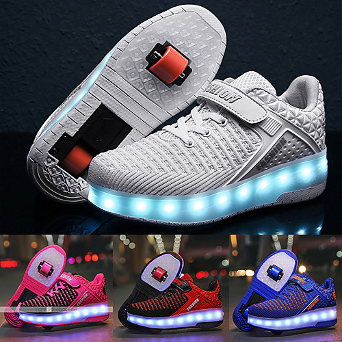 

Boys' Girls' Sneakers LED Shoes USB Charging PU Little Kids(4-7ys) Big Kids(7years ) Daily Walking Shoes Glowing Luminous White Black Blue Pink Spring Fall