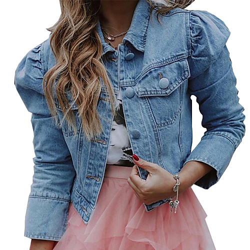 

cross-border amazon denim jacket women's slim body slim trendy short denim jacket european and american autumn and winter new