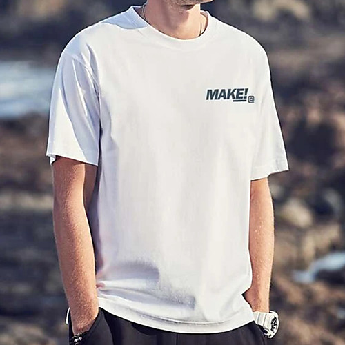 

Men's Tee T shirt Hot Stamping Graphic Prints Letter Print Short Sleeve Casual Tops 100% Cotton Basic Designer Big and Tall White