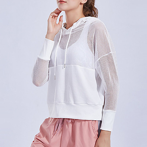 

Women's Hoodie Pullover Mesh Pocket Solid Color Sport Athleisure Hoodie Top Long Sleeve Breathable Soft Comfortable Exercise & Fitness Running Everyday Use Casual Daily Outdoor Exercising