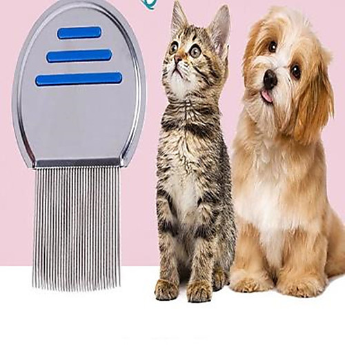 

Dog Cat Pets Cleaning Stainless steel Comb Mini Pet Grooming Supplies Silver 1 Piece