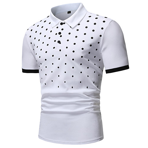 

Men's Polo Graphic Short Sleeve Daily Tops Cotton White