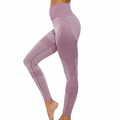 

women's seamless high-waisted yoga pants tummy control slimming booty leggings workout leggings butt lift tights (m, purple)