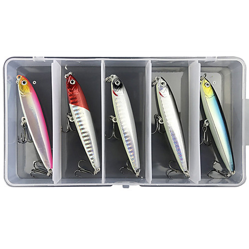 

5 pcs Lure kit Fishing Lures Pencil lifelike 3D Eyes Sinking Bass Trout Pike Sea Fishing Lure Fishing Freshwater and Saltwater