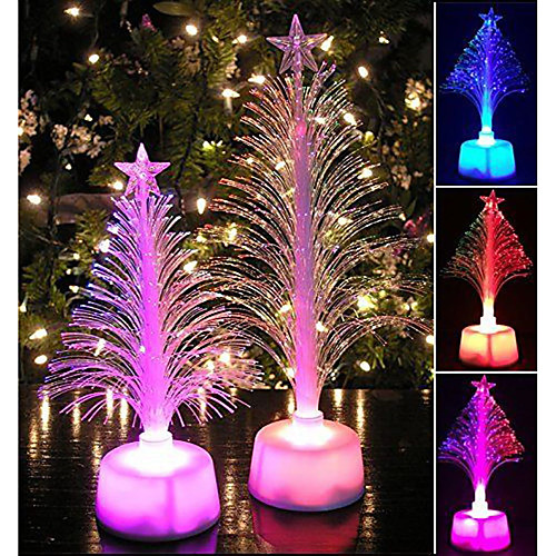 

2pcs Christmas Tree Lamp Light Colorful LED Fiber Optic Nightlight Children Xmas Gift Xmas Decoration Night Light-Up Toy