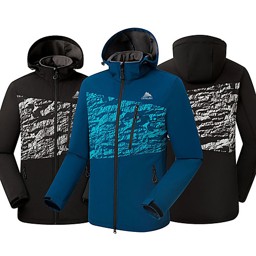 

Cikrilan Men's Hiking Softshell Jacket Hiking Jacket Hiking Windbreaker Winter Outdoor Camo Windproof Fleece Lining Breathable Detachable Cap Jacket Hoodie Winter Jacket Spandex Softshell Double