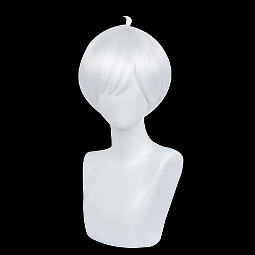 

Cosplay Cosplay Cosplay Wigs Unisex Bob 35 inch Heat Resistant Fiber Natural Straight White Adults' Anime Wig