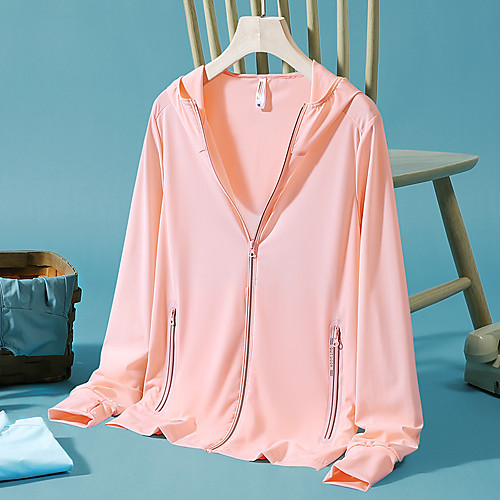 

Women's Hiking Jacket Outdoor Solid Color Waterproof Windproof Quick Dry Breathable Jacket Elastane Full Length Visible Zipper Fishing Climbing Beach White Black Purple Blue Pink