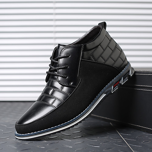 

Men's Sneakers Business Daily Office & Career Walking Shoes PU Dark Brown Black Blue Fall Spring