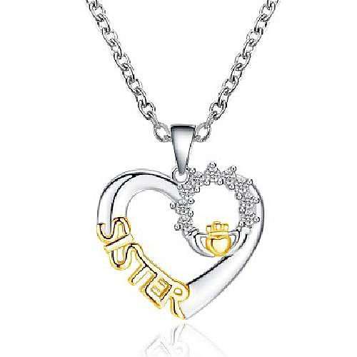 

sister necklace love sister micro-inlaid zircon clavicle chain pendant necklace