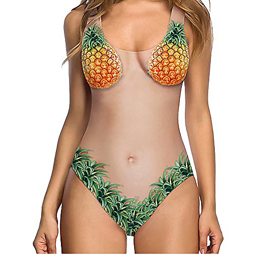 

zaidern women sexy high cut one piece swimsuit funny bathing suit monokini swimwear tankini sets orange