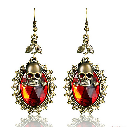 

Women's Drop Earrings Skull Trendy Earrings Jewelry Red For Halloween Festival 1 Pair