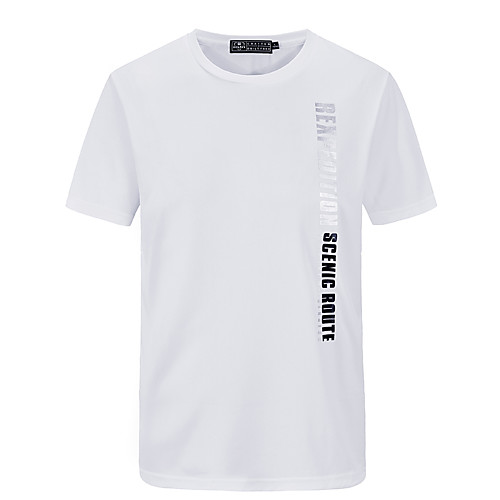 

Men's T shirt Hiking Tee shirt Short Sleeve Tee Tshirt Top Outdoor Lightweight Breathable Quick Dry Sweat wicking Autumn / Fall Spring POLY White Black Blue Hunting Fishing Climbing
