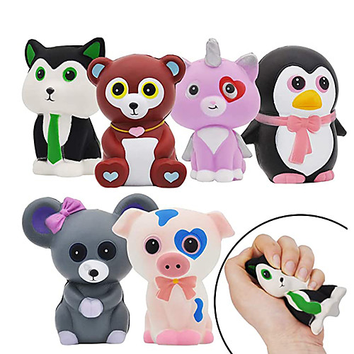 

6PCS Jumbo Squishy Animal Toy Slow Rising Stress Relief Soft Squeeze Kawaii Animal Toys for Kids Adults