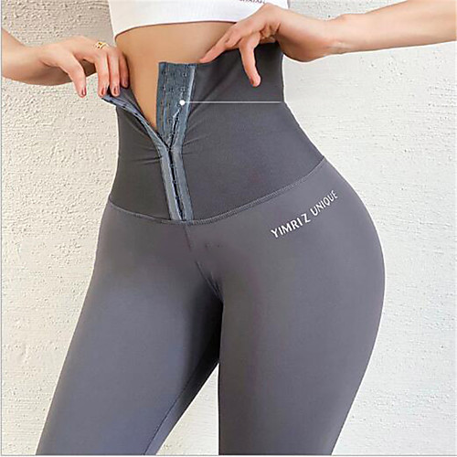

Women's High Waist Yoga Pants Tights Breathable Solid Color Black Yellow Grey Nylon Yoga Fitness Gym Workout Winter Sports Activewear Micro-elastic / Athletic / Athleisure